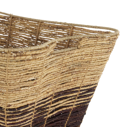 Deco 79 Seagrass Handmade Decorative and Functional Storage Basket Oversized Color Block Basket