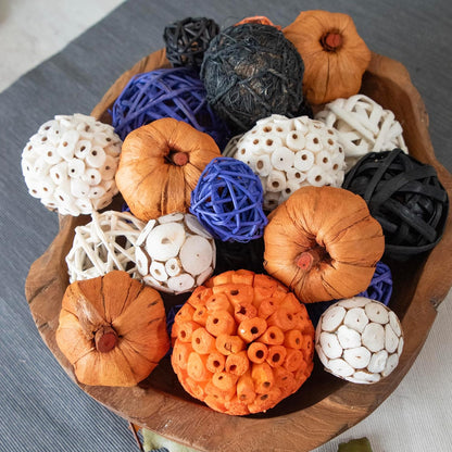 ANDALUCA Decorative Balls Halloween Bowl Filler Home Decor (Purple Orange)