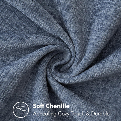 MIULEE Pack of 2 Couch Throw Pillow Covers 12x20 Inch Dark Grey Blue Farmhouse Decorative Pillow Covers with Stitched Edge Soft Chenille Solid Dyed Spring Pillow Covers for Sofa Bed Living Room