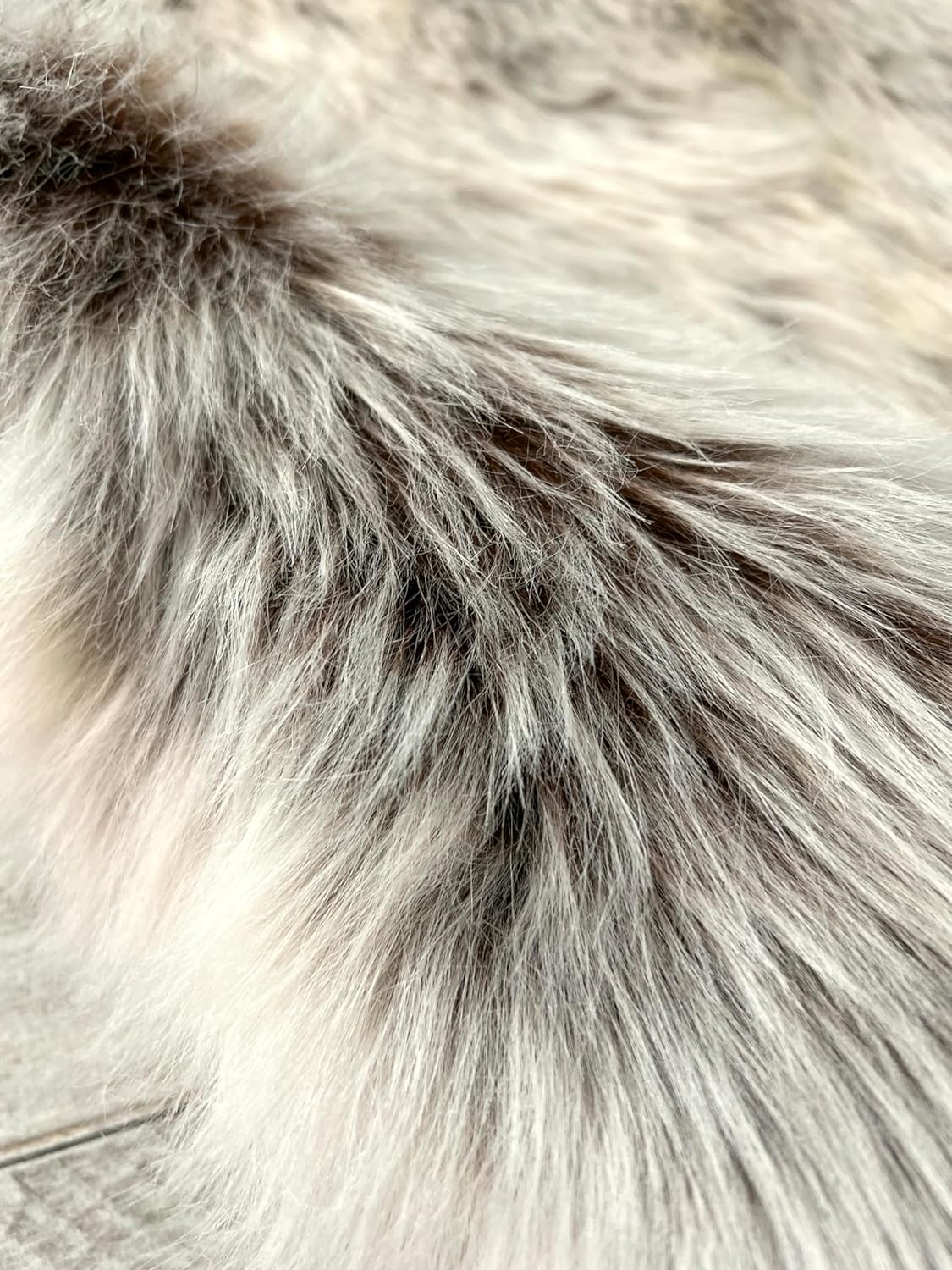 LAMBZY Faux Sheepskin Super Soft Hypoallergenic Free Shape Silky Shag Rug, Luxury Shaggy Silky Plush Carpet for Bedrooms Living Kids Room Sofa Rugs (Brown with Beige Tips, Double 2'x6')