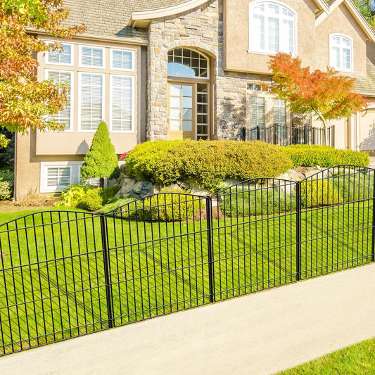 INJOPEXI Garden Fence 6 Panels 11.8ft (L)×24in (H) Decorative Garden Fence with 6 Panels Rustproof