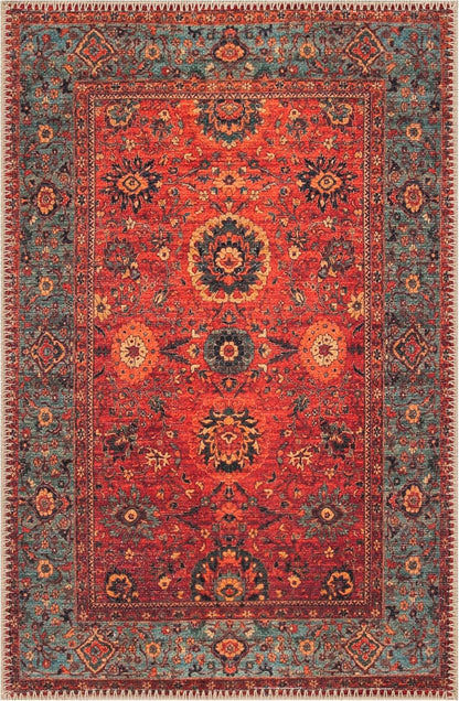 Keen Home Design 2x3 Rug - Machine Washable Entry Rug with Non-Slip Backing, Ideal for Enteryway, Kitchen, Bathroom, Laundry Room - Vintage, Easy Clean, Durable, Low Pile Rug - (2' x 3')