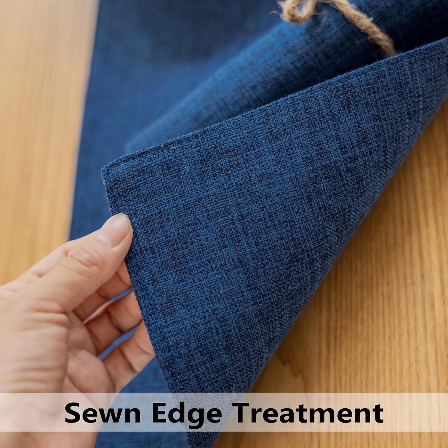 Demetex Place Mats Set of 6 Farmhouse Heat Resistant Table Linen Placemats for Party Buffet and Camping, Navy Blue