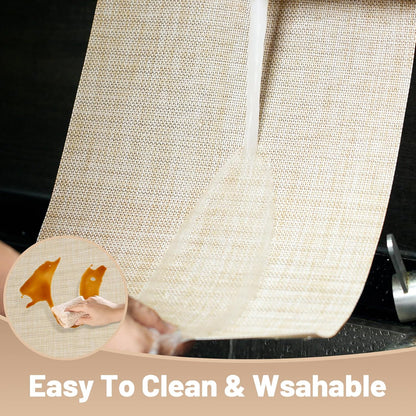 Placemats Set of 8，Non-Slip PVC Weave Table Mats Easy to Clean，Heat Resistant Place Mats for Kitchen Dining Table Decoration Indoor Outdoor，Beige