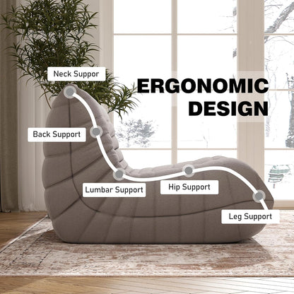 Bean Bag Chair, Fireside Chair Bean Bag Sofa Large Bean Bag Chair for Adults, Bean Bag Chairs for Teens with High Density Comfortable Foam, Memory Foam Bean Bag for Living Room, Bedroom (Grey)