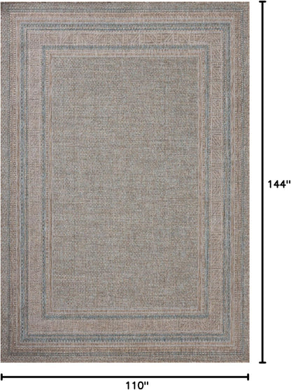Loloi Amber Lewis Topanga Collection TOP-05 Natural/Teal 9'-2" x 12'-0" Indoor/Outdoor Area Rug