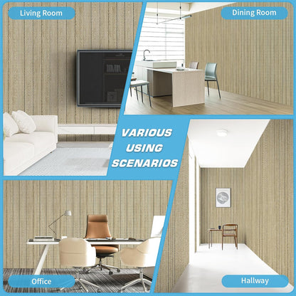 Art3d 4-Pack Glue-On Herringbone Wainscoting Panel for Interior Wall Decor - 104 x 12 Inch Polystyrene Ultralight Slim Slat Wall Panels for Living Room Bedroom, Oak