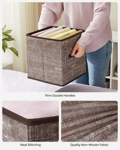 SONGMICS Storage Cubes, Set of 6, 11-Inch Foldable Closet Organizers