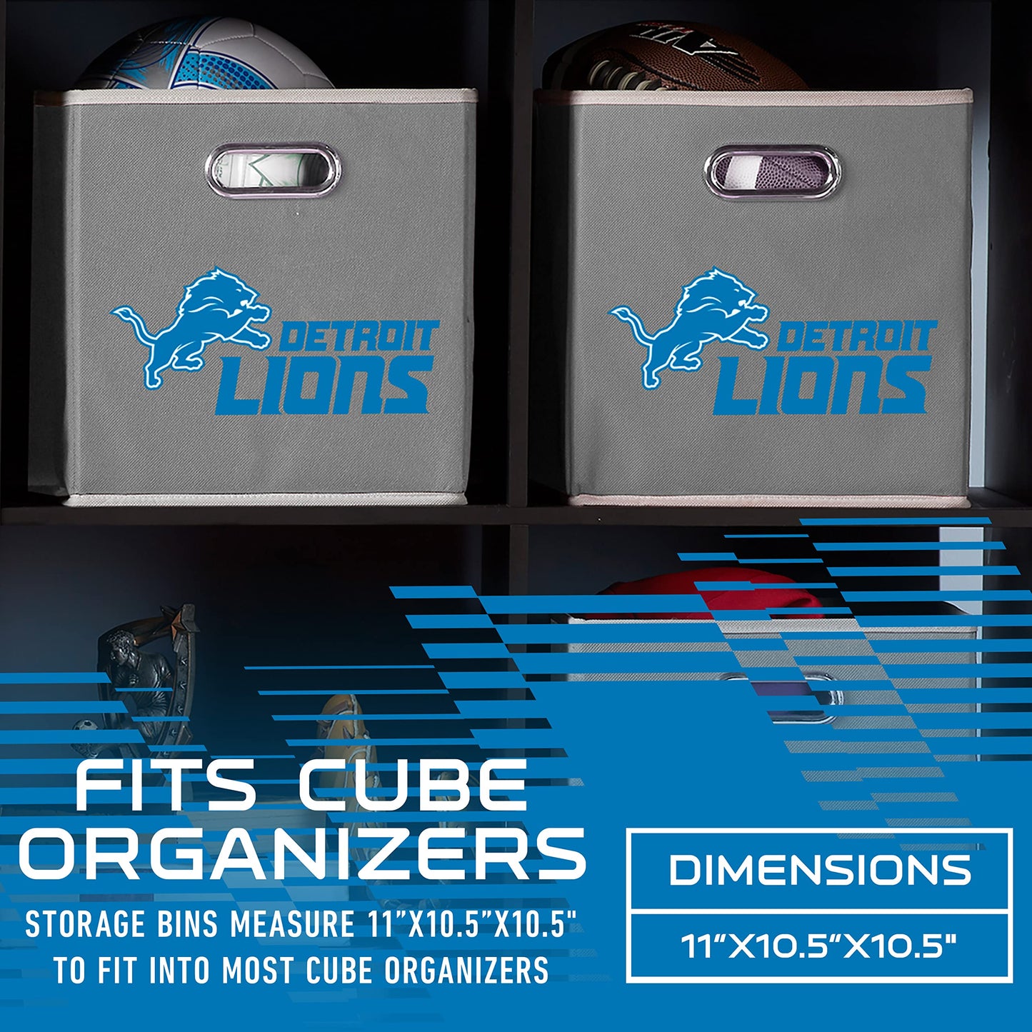 Franklin Sports NFL Detroit Lions Collapsible Storage Bin