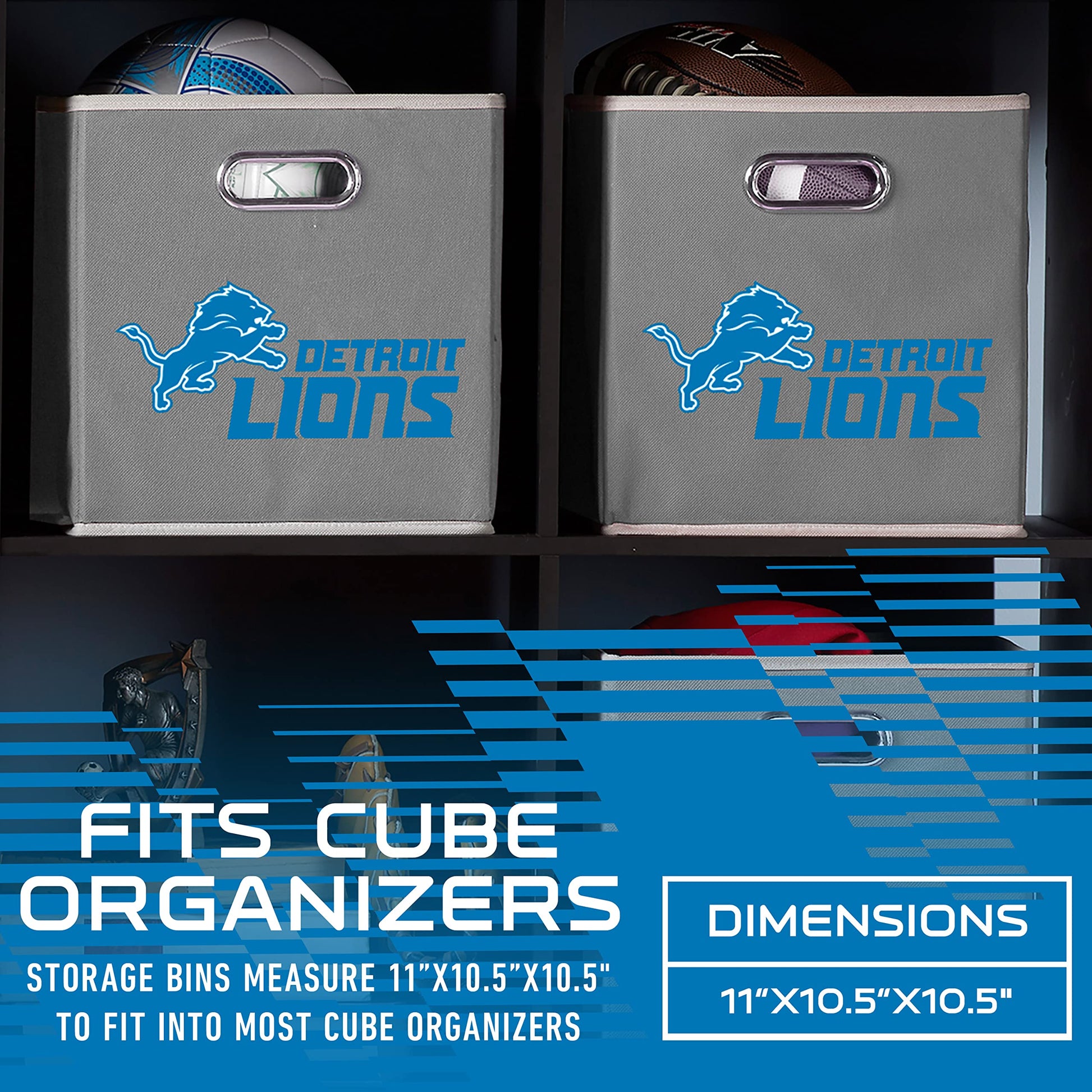 Franklin Sports NFL Detroit Lions Collapsible Storage Bin