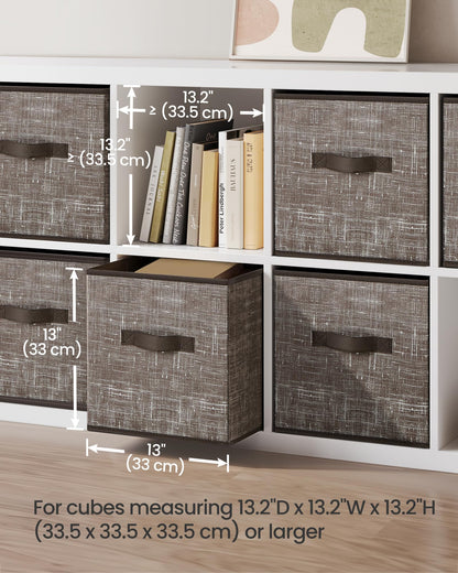 SONGMICS Storage Cubes, Set of 6, 13-Inch Foldable Closet Organizers