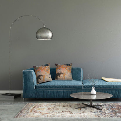 C Charlotte Home Furnishings Inc Mother and Child 1 Cushion Cover | Pure Cotton Decorative Cushion Case | Cushion Cover for Indoor Use | 17x17 Inch Cushion Cover for Living Room I by Gustav Klimt