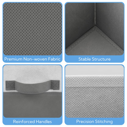 Cupic Cupid 6-Pack 11x11 Storage Cube, Fabric Storage Cubes, Gray and White