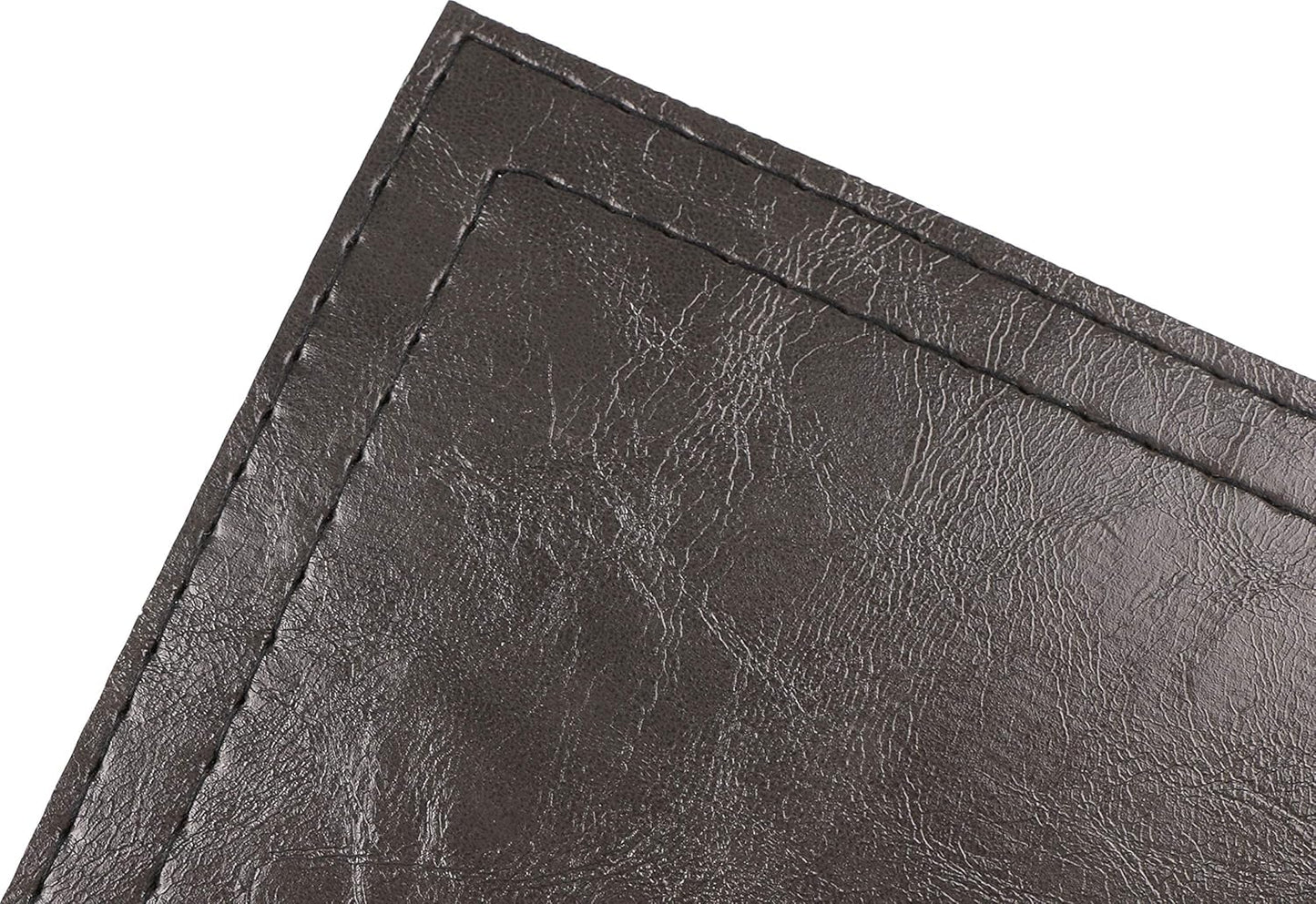 Waterproof PU Placemats, Faux Leather Dinging Table Mat, Set of 4, Easy to Wipe Off Scrub Vinyl Mat, Heat & Stain Resistant for Office Conference Table, Home Decor G Graphite Grey