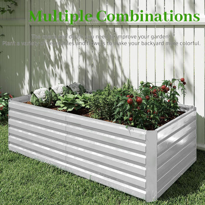 6x3x2 ft Raised Garden Bed, Large Metal Planter Raised Beds, Planters for Outdoor Plants for Vegetables, Flowers, Herbs, Fruits, and Succulents.(4 Pcs)