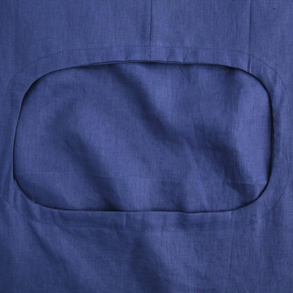 Amazhiyu 100% Linen Door Hanging Laundry Hamper Bag, 19x27 Inches (Navy)