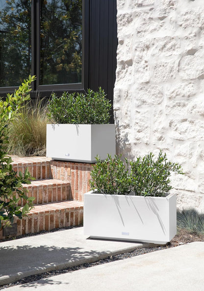 Veradek Block Series Long Box Planter - Large Rectangular Planter for Indoor or Outdoor Patio/Porch | Durable All-Weather Use with Drainage Holes | Modern Décor for Tall Plants, Flowers or Shrubs