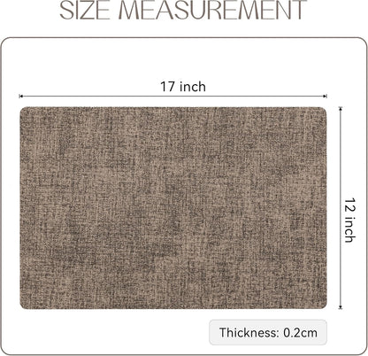 Romanstile Vinyl Placemats Set of 8-12 X 18 Inch - Heat Resistant Place Mats 100% Waterproof Oilproof Wipeable Reversible Faux Leather Table Mats for Kitchen/Dining/Party/Outdoor, Coffee