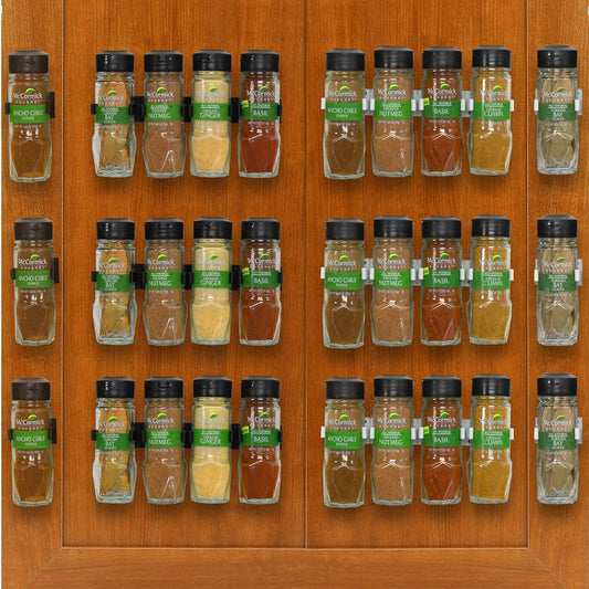 Simple Houseware 30 Spice Gripper Cabinet Holder - 6 Strips, Holds 30 Jars