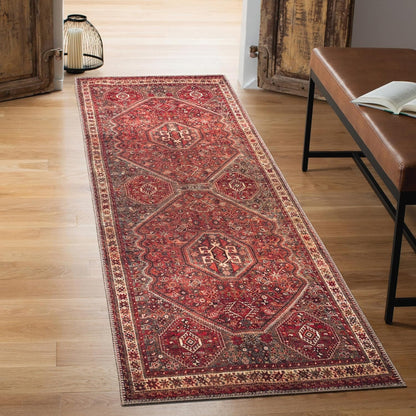 Keen Home Design 2x7 Rug - Machine Washable Runner Rug with Non-Slip Backing, Ideal for Hallway, Entryway, Kitchen, Laundry Room - Vintage, Easy Clean, Durable, Low Pile Rug - (2'6" x 7')