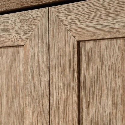 HomePlus Kitchen Pantry Storage Cabinet with Adjustable Shelves, Laundry Bathroom Storage Cabinet, Brushed Oak Finish