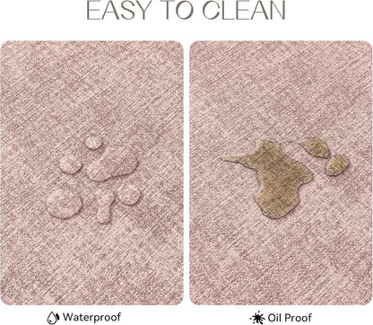 Romanstile Vinyl Placemats Set of 8-12 X 18 Inch - Heat Resistant Place Mats 100% Waterproof Oilproof Wipeable Reversible Faux Leather Table Mats for Kitchen/Dining/Party/Outdoor, Pink