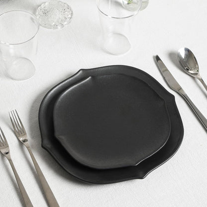 Stone Lain Baskerville 16-Piece Dinnerware Set Stoneware, Borosilicate Glass, Black