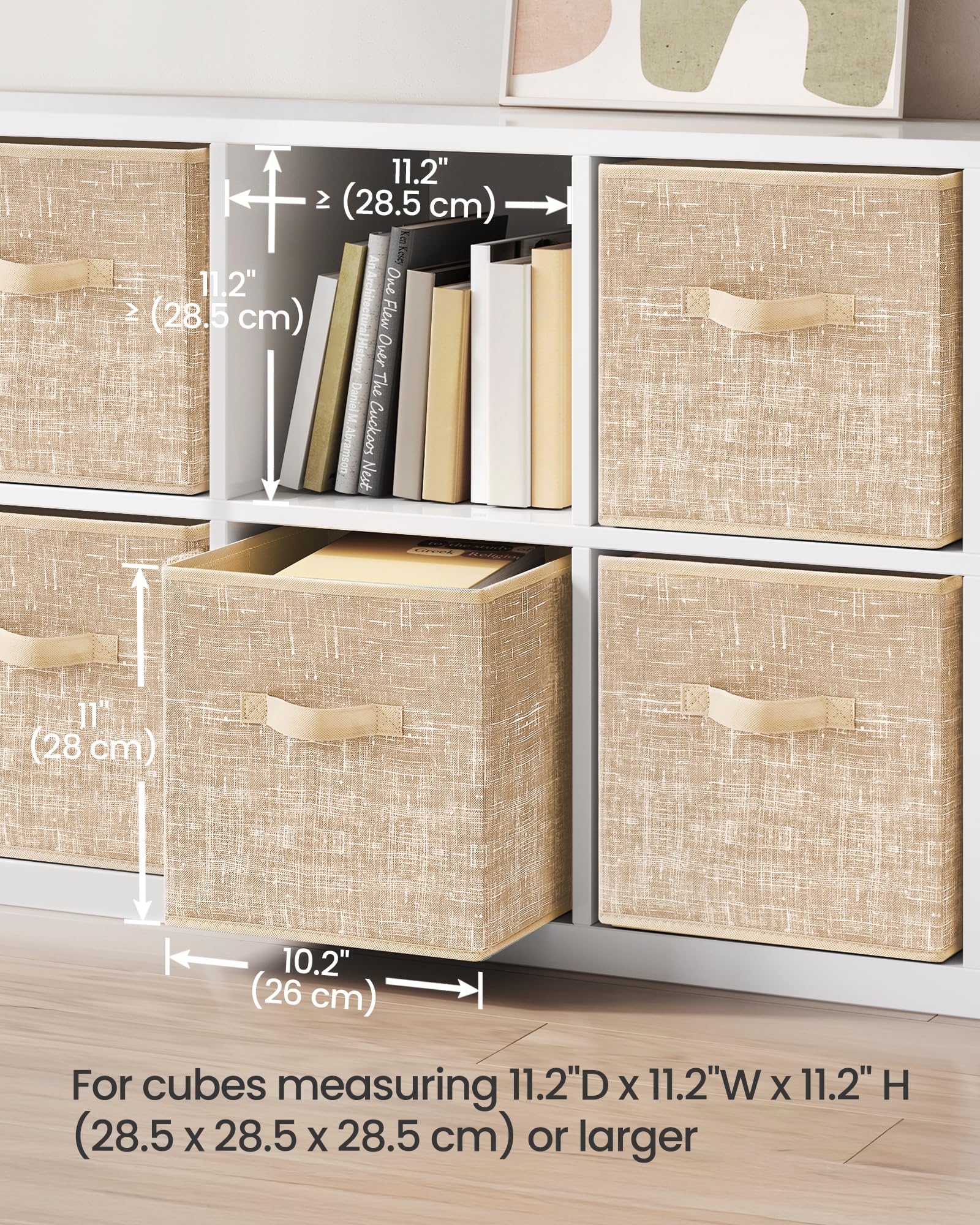 SONGMICS Storage Cubes, Set of 6, 11-Inch Foldable Closet Organizers