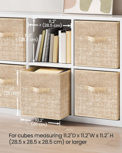 SONGMICS Storage Cubes, Set of 6, 11-Inch Foldable Closet Organizers