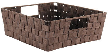 Whitmor Woven Strap Shelf Storage Tote Basket - Java 13 by 15 by 5"