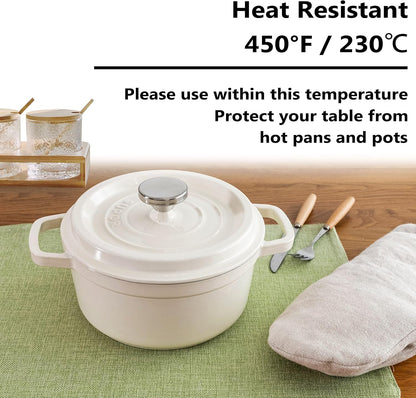 Home Brilliant Green Placemat Set of 8 Washable Place Mats Placemats Heat Resistant Sage Placemat for Dining Table Kitchen Table Mats Decor, Grass Green