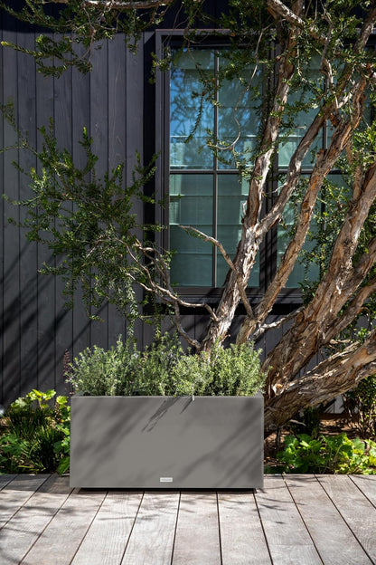 Veradek Block Series Long Box Planter - Large Rectangular Planter for Indoor or Outdoor Patio/Porch | Durable All-Weather Use with Drainage Holes | Modern Décor for Tall Plants, Flowers or Shrubs