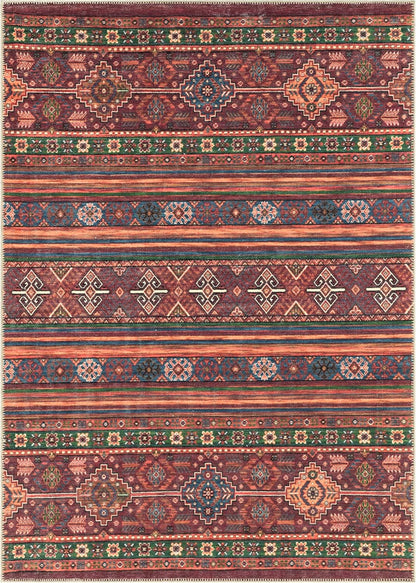 Keen Home Design 4x6 Rug - Machine Washable Area Rug with Non-Slip Backing, Ideal for Living Room, Dining Room, Bedroom - Vintage, Easy Clean, Durable, Low Pile Rug - (4' x 6')