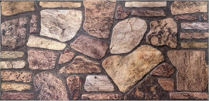 Dundee Deco 3D Wall Panels - Cladding Mahogany Brown Stone Look Wall Paneling, Styrofoam Facing for Interior and Exterior Applications, DIY, Sample, Size 10 x 10 in.