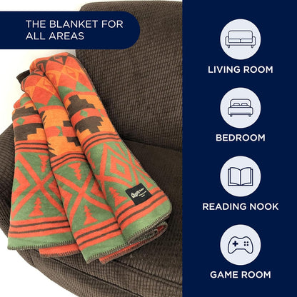 Beacon Blankets Southwestern Chief Henry Native American Design Throw - 72" x 86" Blanket Only - Premium Plush Blanket Can be Used for Twin or Full Size Bed