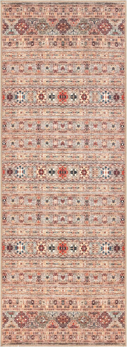 Keen Home Design 2x10 Rug - Machine Washable Runner with Non-Slip Backing, Ideal for Hallway, Entryway, Kitchen, Laundry Room - Vintage, Easy Clean, Durable, Low Pile Rug - (2'6" x 10')