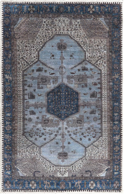 Keen Home Design 2x3 Rug - Machine Washable Entry Rug with Non-Slip Backing, Ideal for Enteryway, Kitchen, Bathroom, Laundry Room - Vintage, Easy Clean, Durable, Low Pile Rug - (2' x 3')