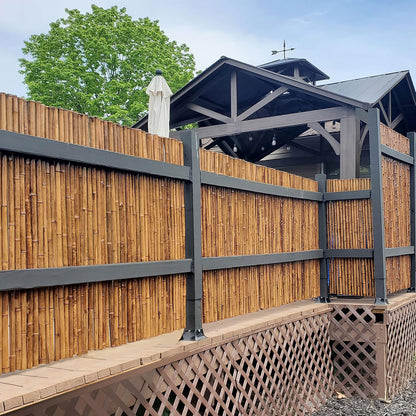 Backyard X-Scapes Bamboo Fencing 6 Feet High Outdoor Decorative Rolled Fence Panel, Caramel Brown 6 ft H x 8 ft L