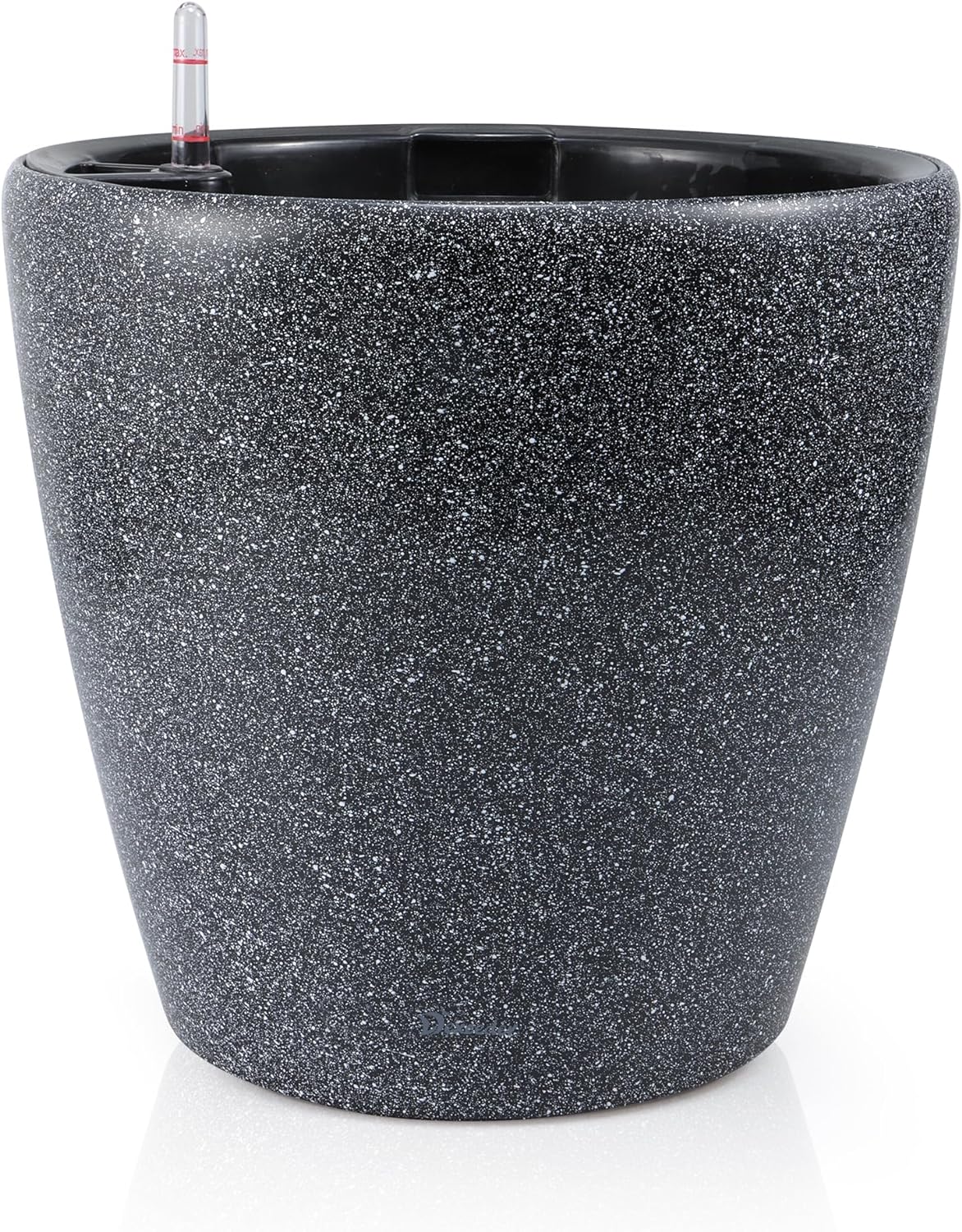 Dexceder 15x14 Self Watering Planter with Wheels Indoor Outdoor, Inner Pot Design, Thickened Large Floor Standing Flower Plant Pot with Water Level Indicator (Stone Matte)