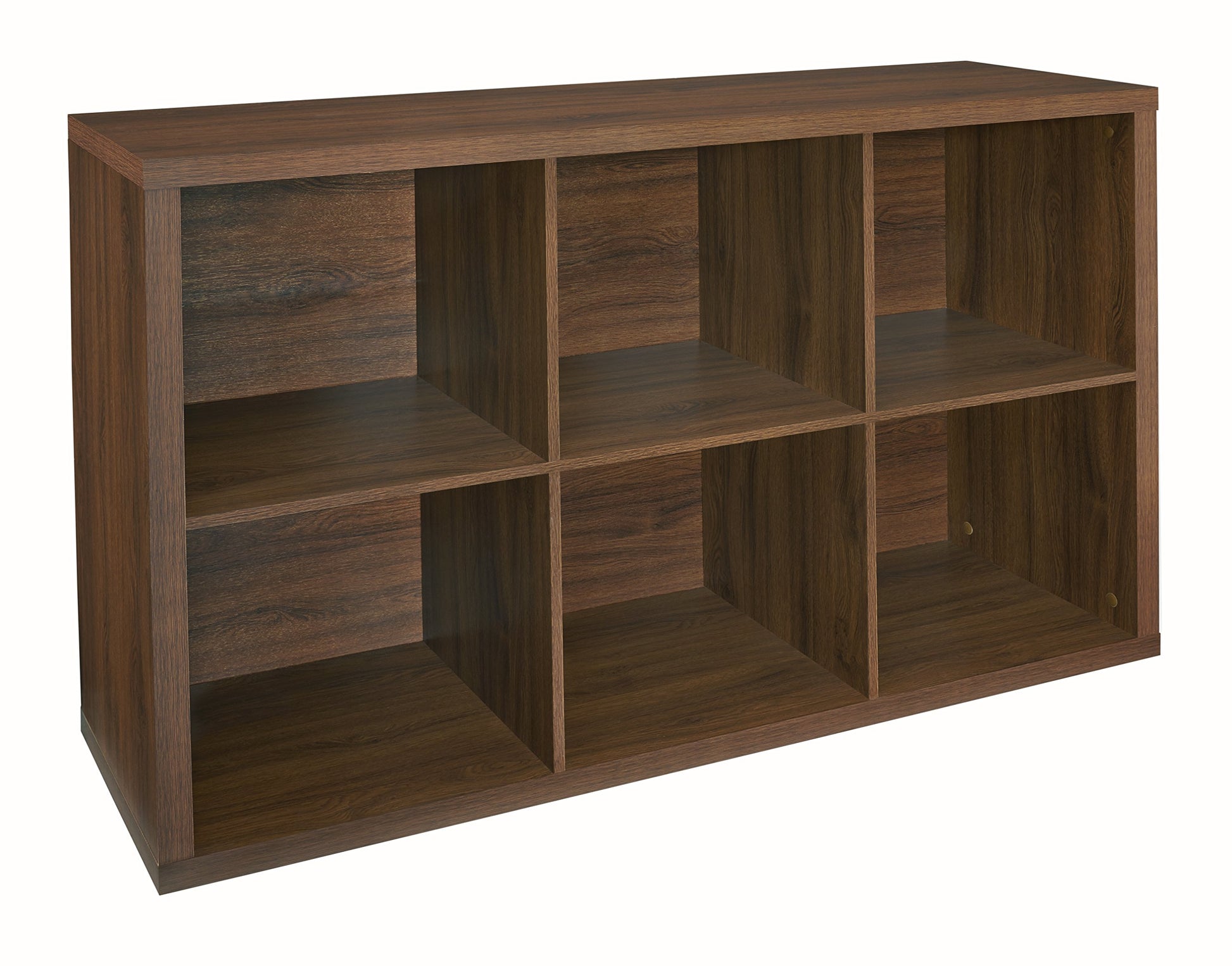 ClosetMaid 6 Cube Storage Shelf Organizer Bookshelf with Back Panel, Easy Assembly, Wood, Dark