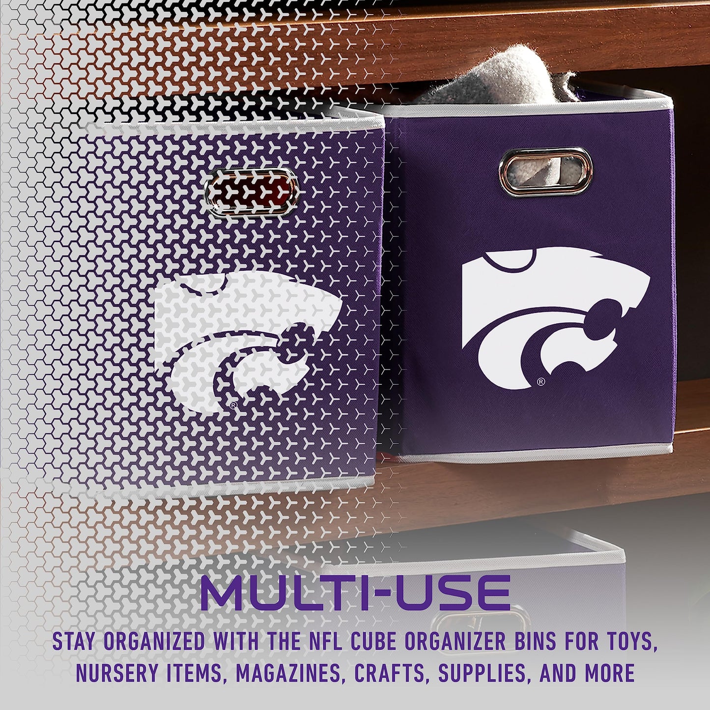 Franklin Sports NCAA Storage Bin - Cube Organizer - Kansas State
