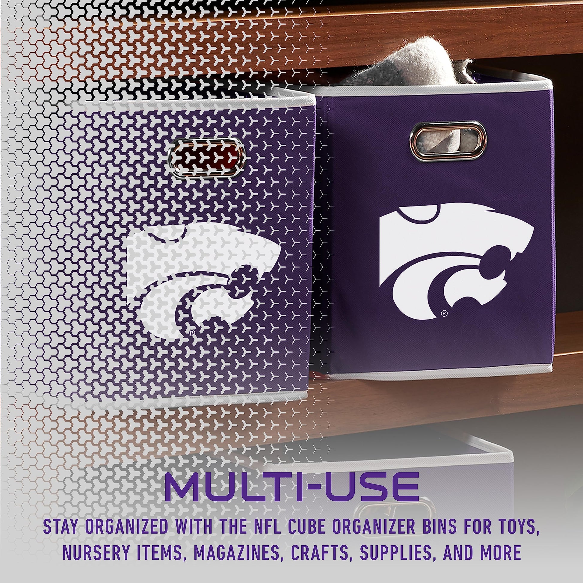 Franklin Sports NCAA Storage Bin - Cube Organizer - Kansas State