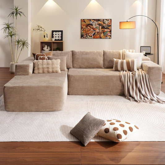 ovios 104" Cloud Sectional Couch with L-Shape Chaise,Modern Modular Sofa with Deep Seat