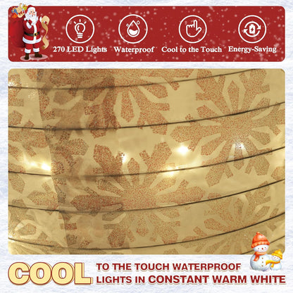 4FT Pop-Up Snowman Family, Pre-Lit Holiday Decoration Sign with 270 LED Lights, Customized Placement Holiday Display for Indoor, Outdoor