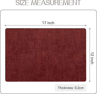 Romanstile Vinyl Placemats Set of 4-12 X 18 Inch - Heat Resistant Place Mats 100% Waterproof Oilproof Wipeable Reversible Faux Leather Table Mats for Kitchen/Dining/Party/Outdoor, Red