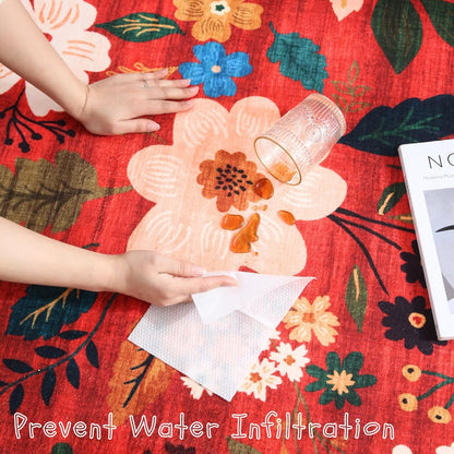 Runners for Hallways Kitchen Runner Rug Non Slip 2'x 10' Long Washable Rugs with Rubber Backing Soft Floral Carpet Runner for Hallways, Kitchen, Laundry, Bedroom, Bathroom(Red)