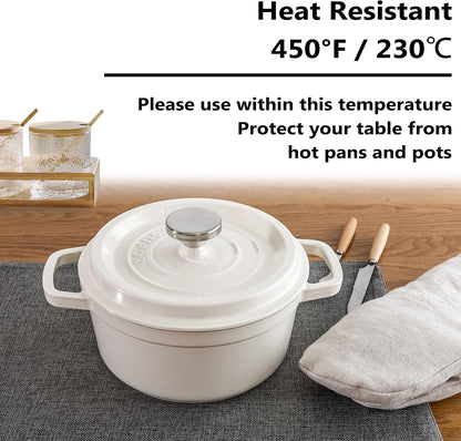 Home Brilliant Table Place Mats Fabric Cloth Placemats Set of 8 Heat Resistant Dining Linen Place Mats Kitchen, Dark Grey