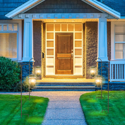 Sorbus Shepherds Hooks for Outdoor - Set of 8 Extendable Garden Planter Stakes for Bird Feeders, Outdoor Décor, Plants, Lights, Lanterns, Flower Baskets, and More! Heavy Duty - Up to 6.5 Lbs. (8 Pack)