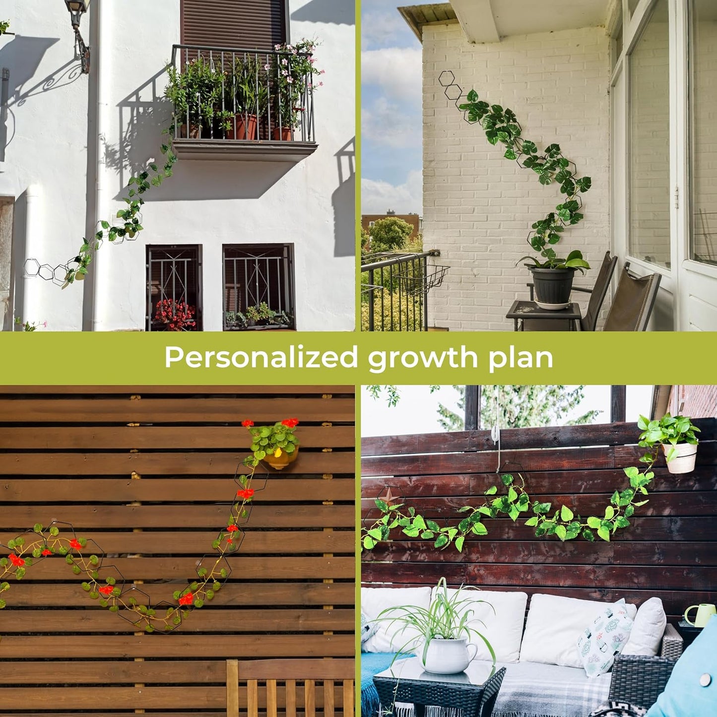 Chain Trellis for Climbing Plants - Indoor & Outdoor House Plant Accessories for Monstera, Pothos, Ivy, and More | Garden Wall Trellis and Plant Vine Support - Houseplant Accessories and Plant Gifts