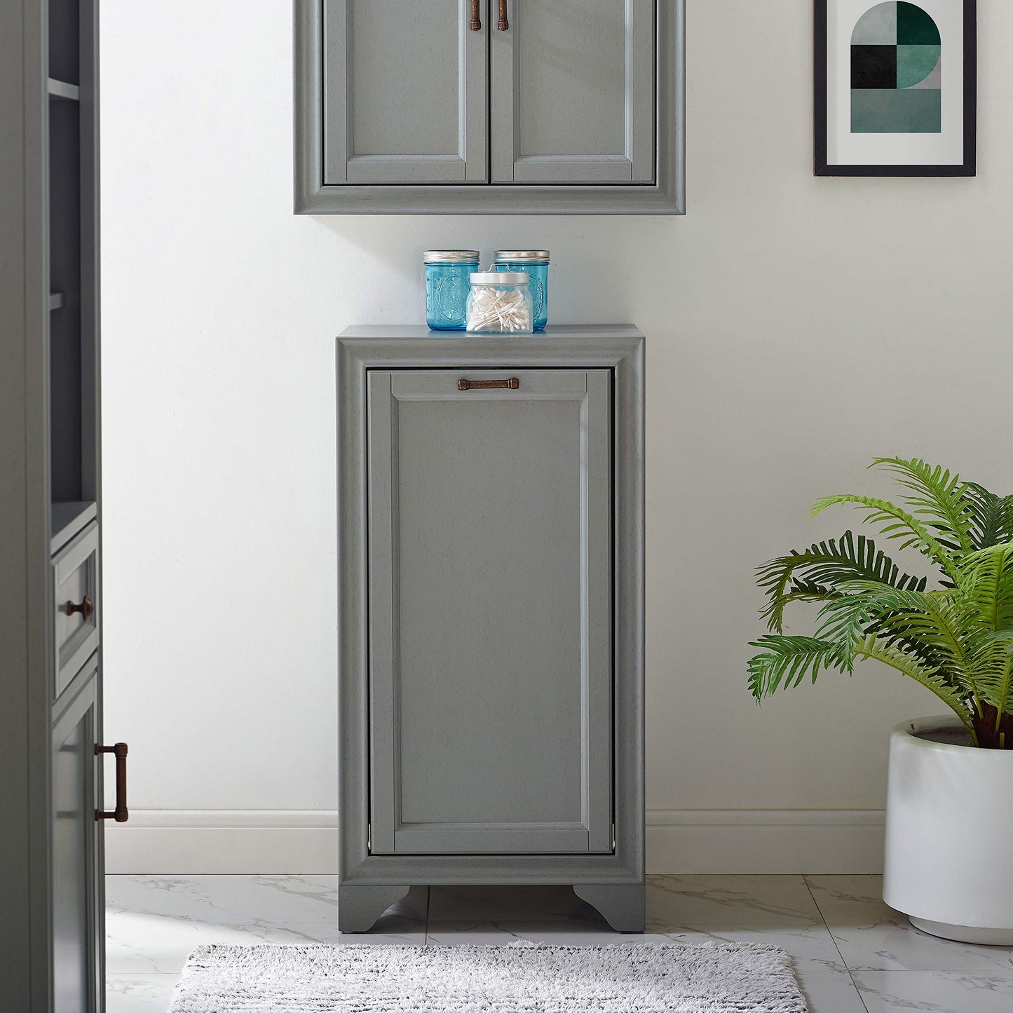 Crosley Furniture Tara Laundry Hamper with Linen Sorting Bag, Bathroom Storage and Organization